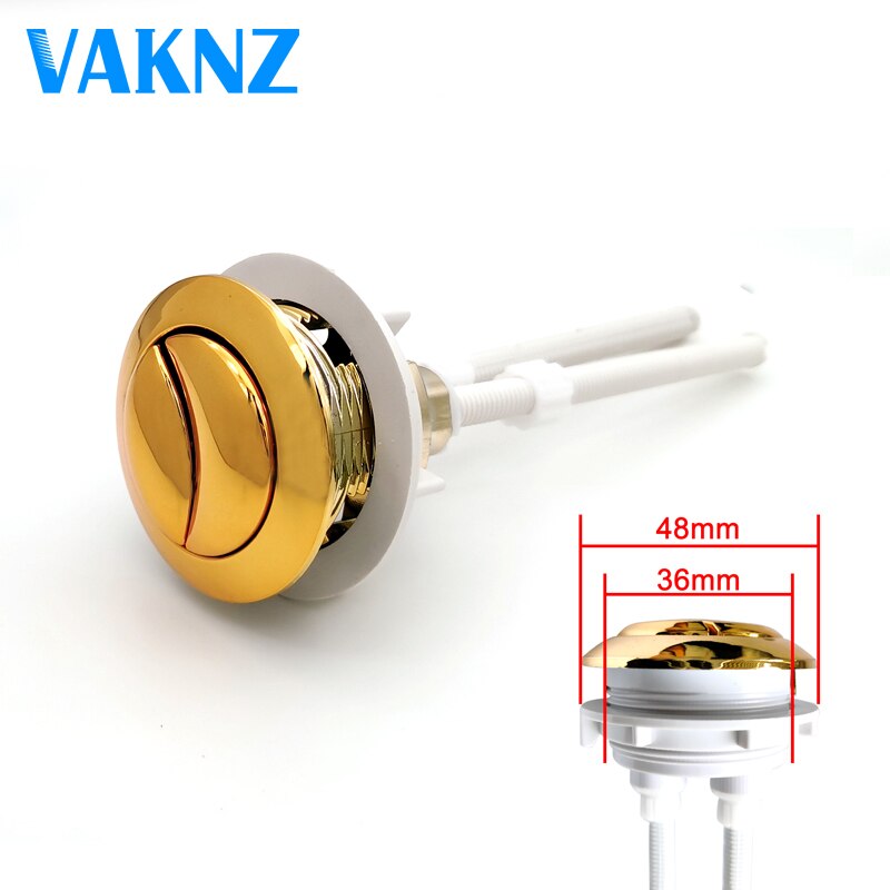 Dual Flush toilet tank Gold colour 38mm/48mm/58mm Button Round shape Toilet Push Buttons Bathroom Accessories: Fit 38mm cover hole