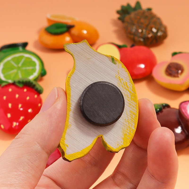 Imanes de nevera de frutas 3D, manzana Artificial, plátano, fresa, cereza, naranja, pegatina, decoración de puerta de nevera, imanes decorativos