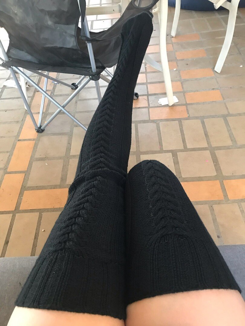 Zakolanówki pończochy damskie zimowe ciepłe damskie dziewczęce czarne białe nad podkolanówki bardzo długi damski wełniany ocieplacz na nogi