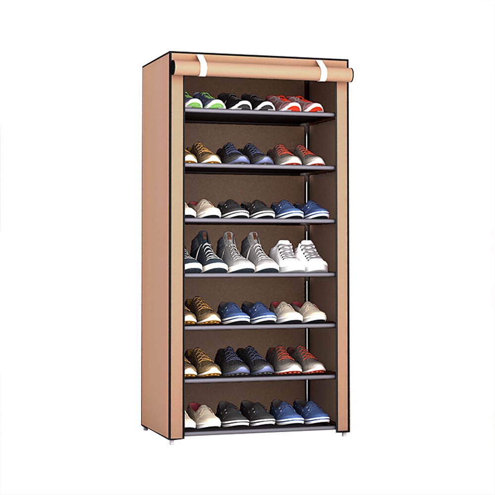 Multi Layers Shoe Rack Nonwoven Fabric Home Shoes Storage Organizer Easy to Install Shoe Cabinet Stand Holders Space Saver: Army Green