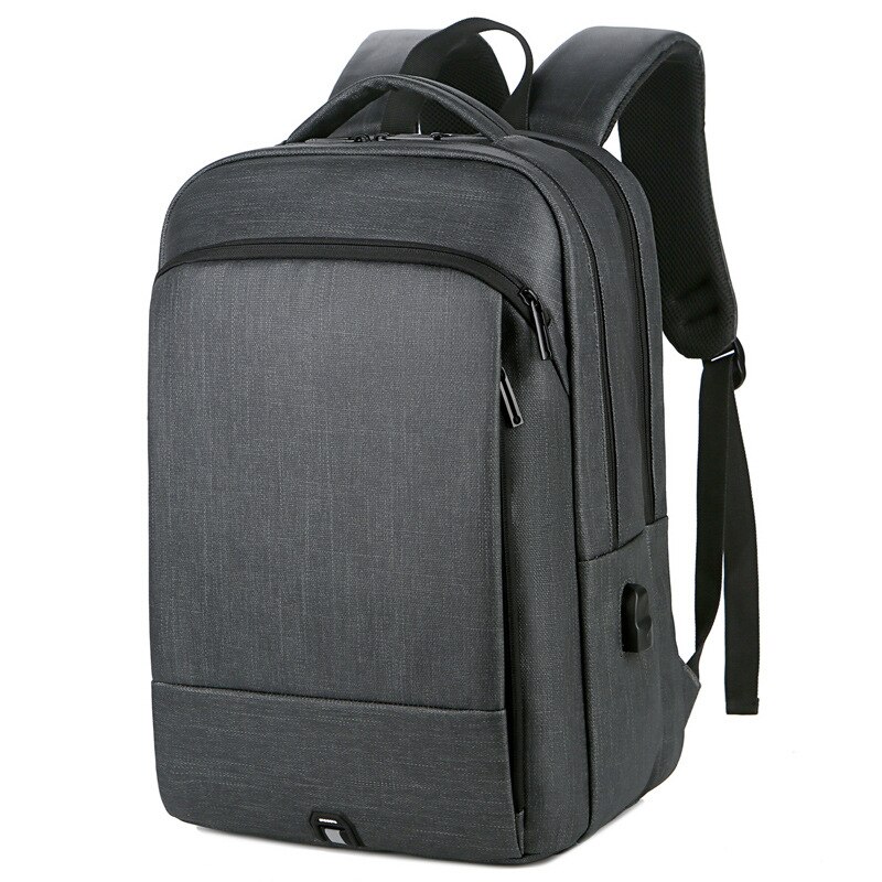 Ike Marti Business Mannen Rugzak 15.6/17 Inch Laptop Rugzakken Waterdicht Usb Opladen Anti Diefstal Reistas mannelijke Mochila: black