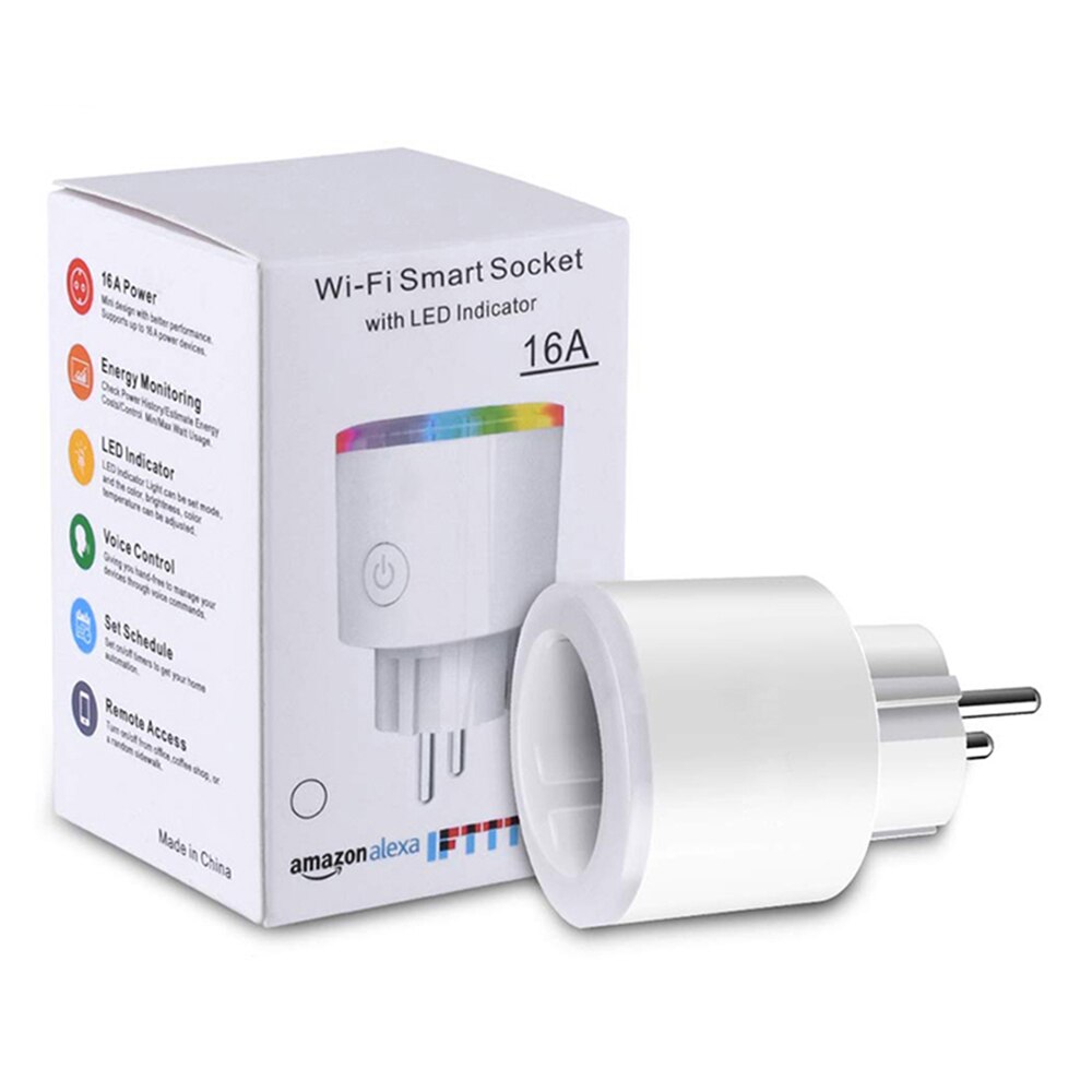 WiFi Switch Socket Plug EU Wireless Extender Remote Outlet Adaptor Energy meter Smart Home Automation Alexa Google Compatible
