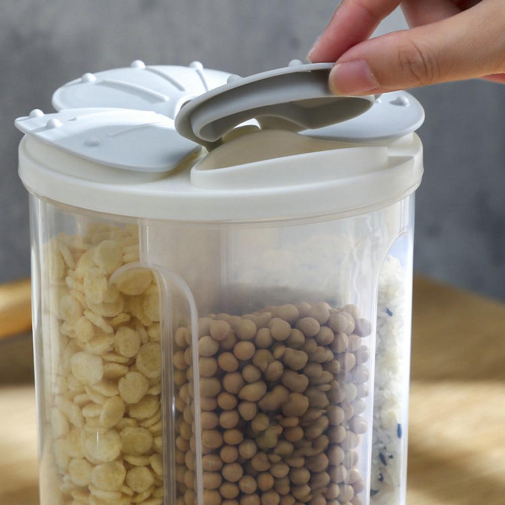 Caja de almacenamiento sellada cajón granos depósito de almacenamiento de alimentos de cocina para el hogar alimentos contenedores para cereales secos medida tazas herramienta de cocina
