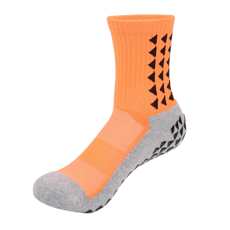 1 Pair Sport Socks Anti Slip Non Skid Slipper Socks with Grips for Adults Men Women Fitness Workout Play Football Sweat Socks: Orange