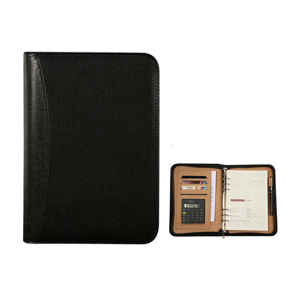 A5 Artificial Leather Notebook Spiral Notebook Diary Notepad Travel Agenda Manager Folder Calculator School Office Stationery
