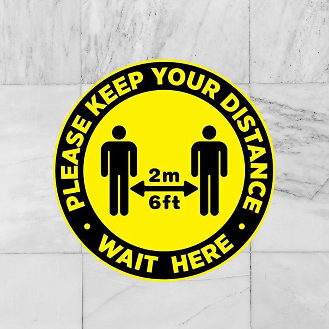Notice Keep Distance Safety Sign Outdoor Removable PVC School Supermarket Floor Stickers Easy Use Station Non Slip
