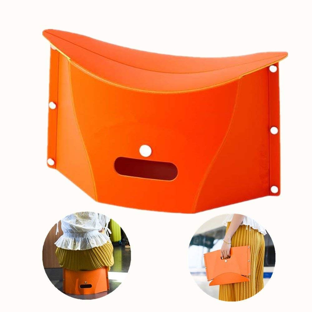 Bærbar sammenklappelig skammel til campingfiskeri vandreture letvægtskapacitet 110kg let at bære og opbevare indendørs eller udendørs: Orange