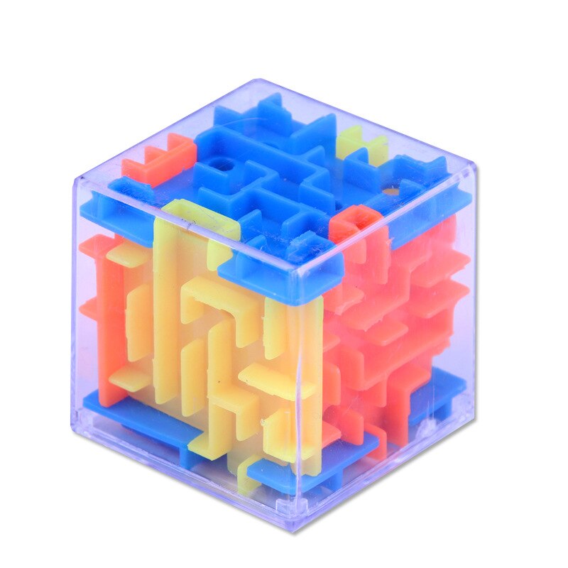 Tobefu 3d mini hastighed magisk terning labyrint puslespil cubos magicos læring legetøj labyrint rullende bold legetøj til børn voksne: Flerfarvet