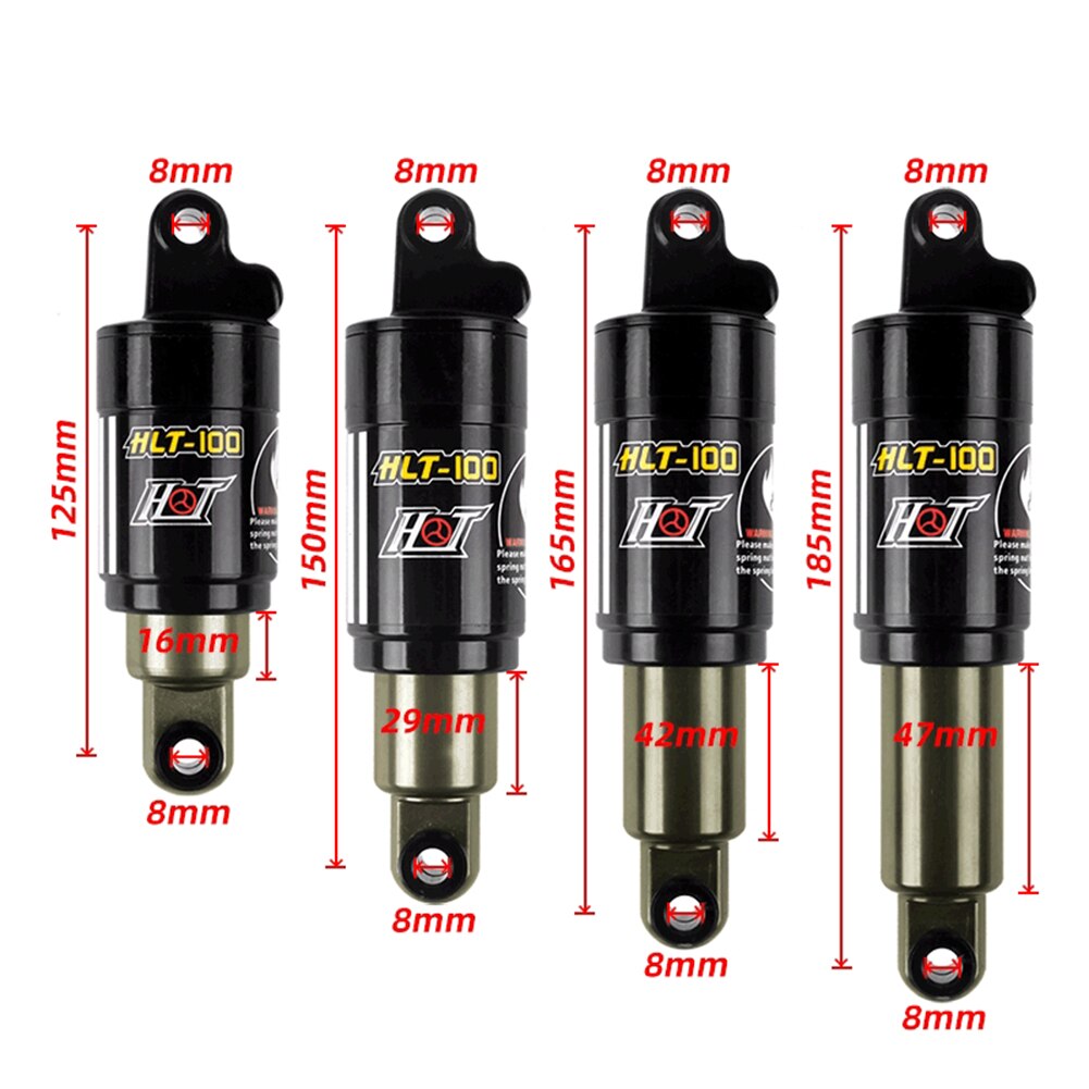 HLT-100 Mtb Air Rear Shock W/Schroeven Mountainbike Aluminium Rear Shock Suspension Bus 125 150 165 185mm Fiets Onderdelen