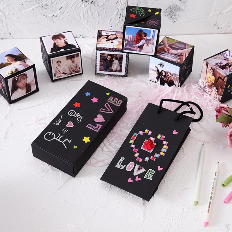Creativity DIY Handmade Up Box Scrapbooking Photo Wedding Day Birthday Suprise Album For Valentine's Box Party T0W5