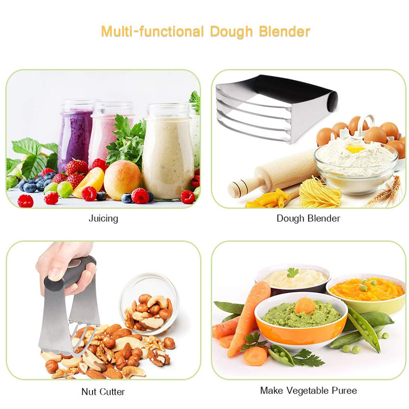 Cortador de repostería y Raspador Set batidora de masa de acero inoxidable, espátula-cortador de masa para Pizza/galletas-Picadora herramientas para masa para hornear