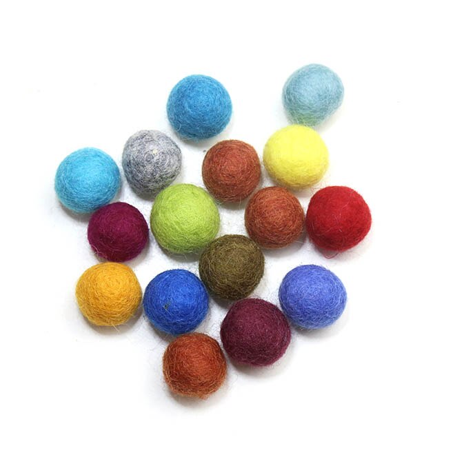 2.3cm 10Pcs 100% Wool Wool Felt Balls Lovely Diy Round Wool Ball Colorful Pom Poms craft Supplies handcraft Home Decro
