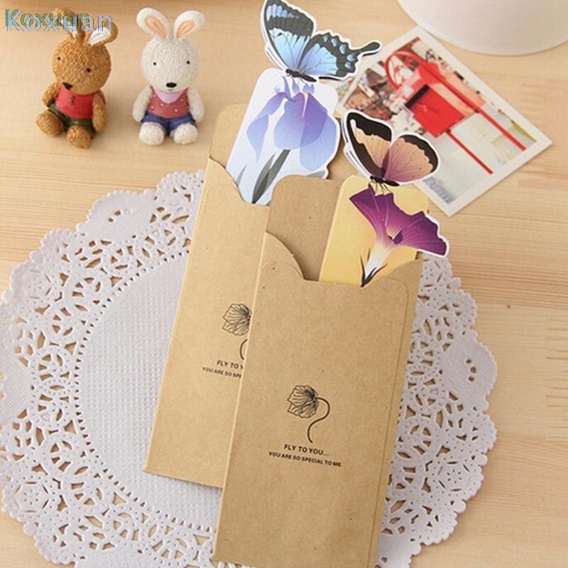 4 Pcs Books Marks Flower Print Bookmark Stationery Mini Paper 3D Stereo Butterfly Bookmarks For Kids Student School Supplies