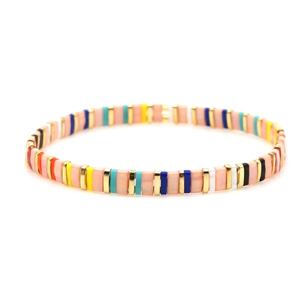 Go2boho Vriendschap Armband Miyuki Tila Kralen Armbanden Voor Vrouwen Sieraden Bohemian Zomer Regenboog Pulseras Sieraden: TL-B190091F