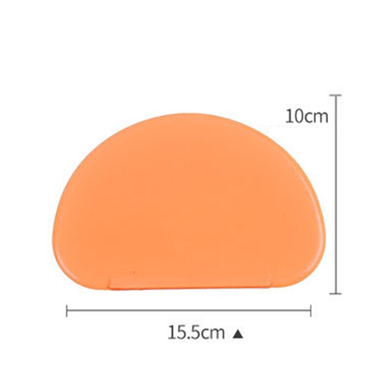 8 Shapes Dough Cake Cutter Cream Scraper Smoother for Cake Fondant Spatula Baking Decoration Tools Kitchen Accessories: Semicircle Orange