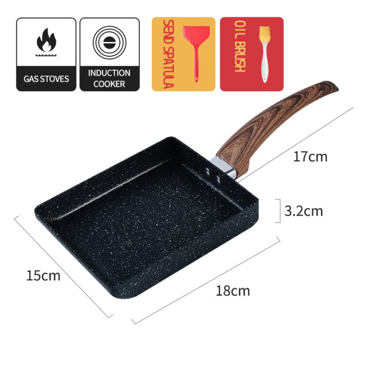 QUR Non Stick Tamagoyaki Pan Vierkante Pan Japanse Stijl Omelet Pot Ontbijt Pot Koekenpan Ei Pan Keuken Pan
