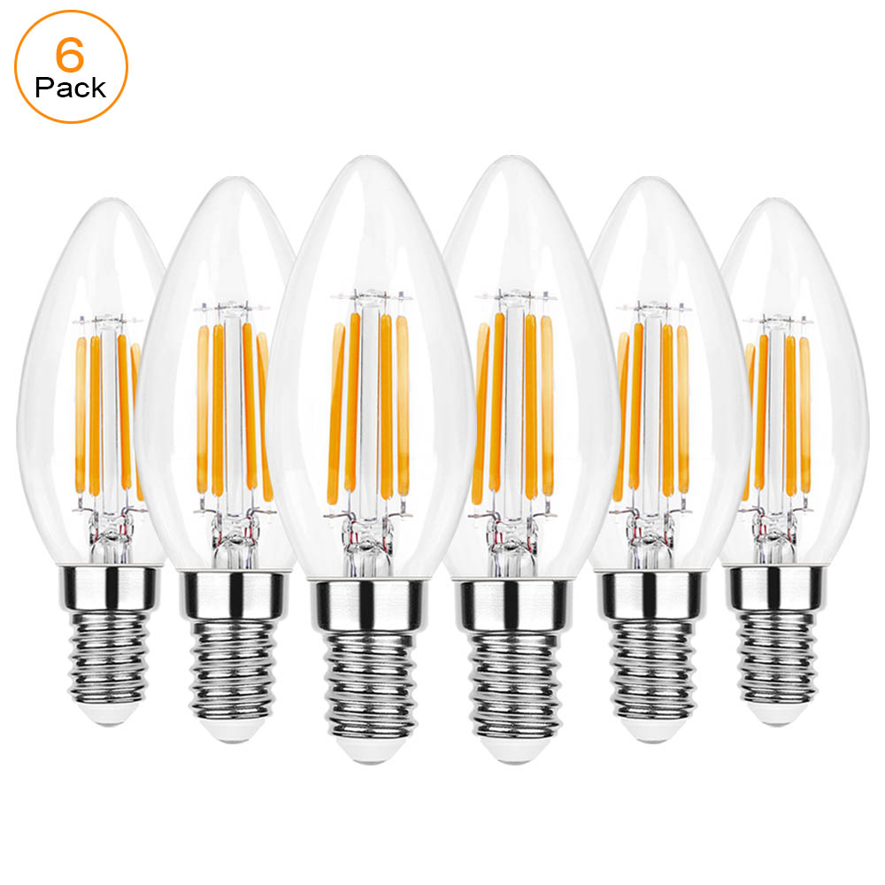 C35 4W E12 E14 candélabre ampoules LED 40 watts équivalent Dimmable 2700K blanc lustre ventilateur de plafond bougie ampoule: WHITE / Bleu