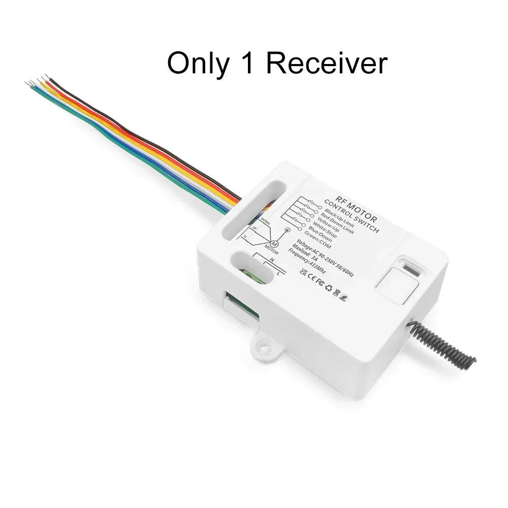 433mhz Wireless Remote Control Switch AC 110V 220V Roller Shutter Motor Receiver Rf Transmitter Limiter switch for Garage Door: Yellow