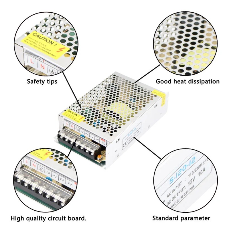 DC 5V-24V Schaltnetzteil 2A 3A 5A 6A 10A 15A 20A, 220V AC auf 5V/12V/24V Beleuchtungstransformator für LED-Streifenbeleuchtung
