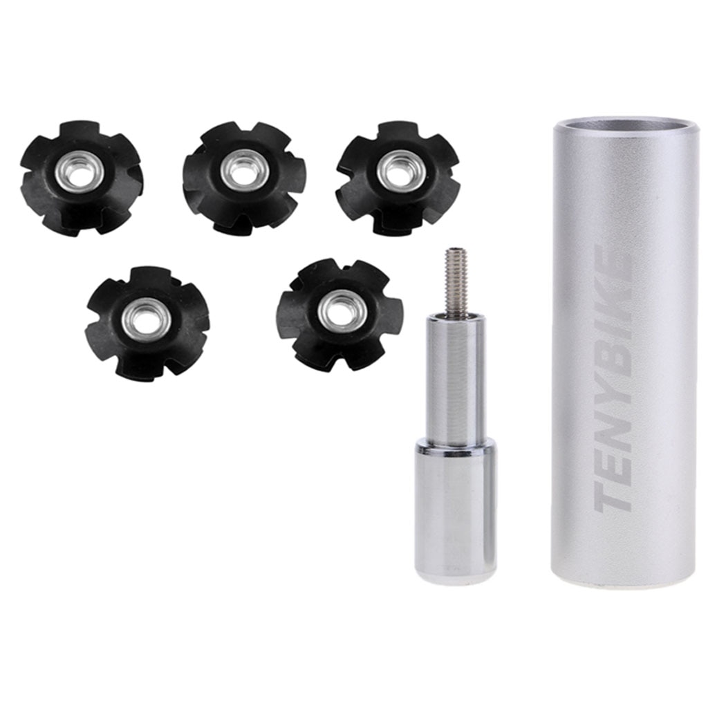 Bicycle Star Nut Installation Tool with 5Pcs MTB Bike Headset Star Washer Nut for Fork Steertubes
