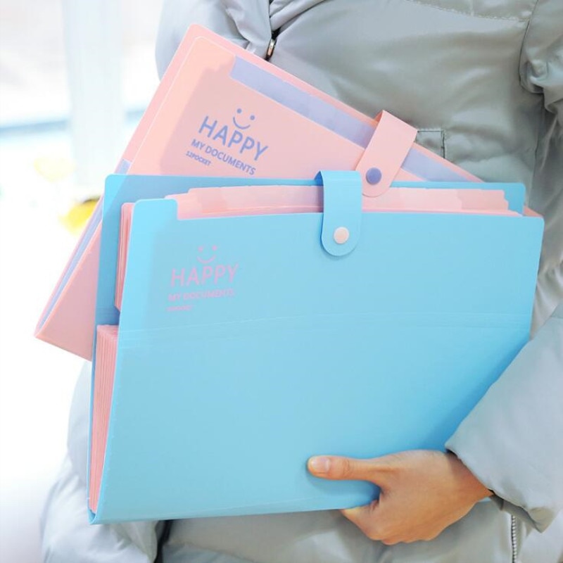 12 index simple document A4 display book PP file expanding wallet folder paper classification organ package Filing Products