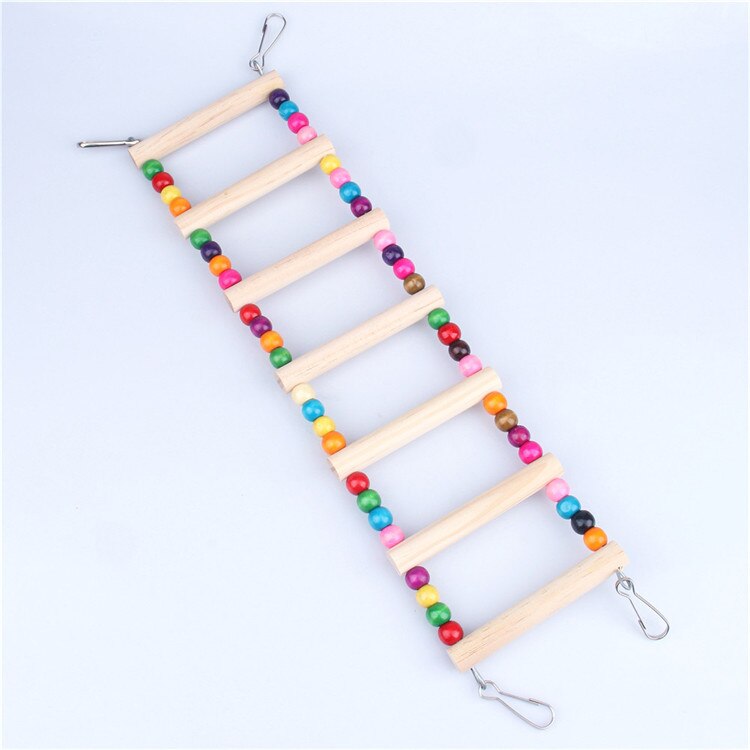 Columpio para aves de juguete para loros, juguete colgante para escalada, puente con escaleras, de madera, arcoíris, hamaca de guacamayos: 771555