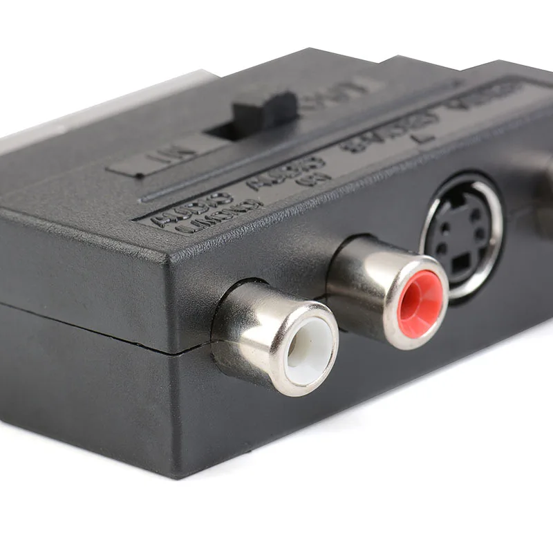 RGB SCART Stecker auf 3 RCA Buchse AV Audio- Video M-F Adapter Konverter für TV VCR Scart Adapter, mit Schalter, Stecker