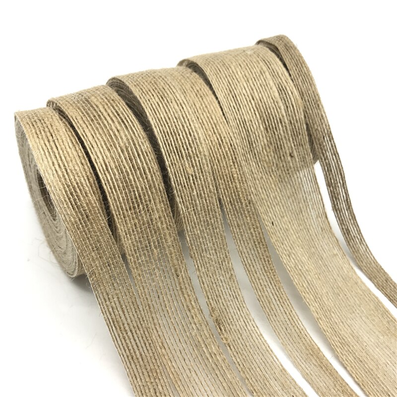 5Yards 6Mm-38Mm Natuurlijke Vintage Jute Jute Lint Diy Bruiloften Riem Bloemisterij Verjaardagsfeestje Kerst decoratie Craft