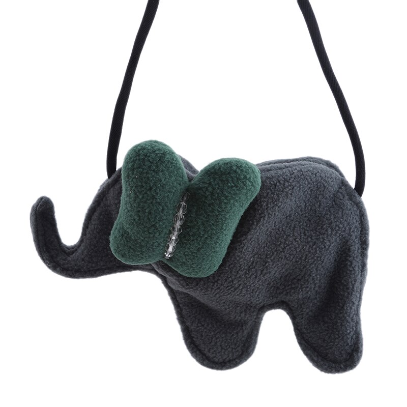 Pige pung punge pung taske pung og håndtaske til baby børn tegnebog elefant kid skuldertaske bolso: Gråblå