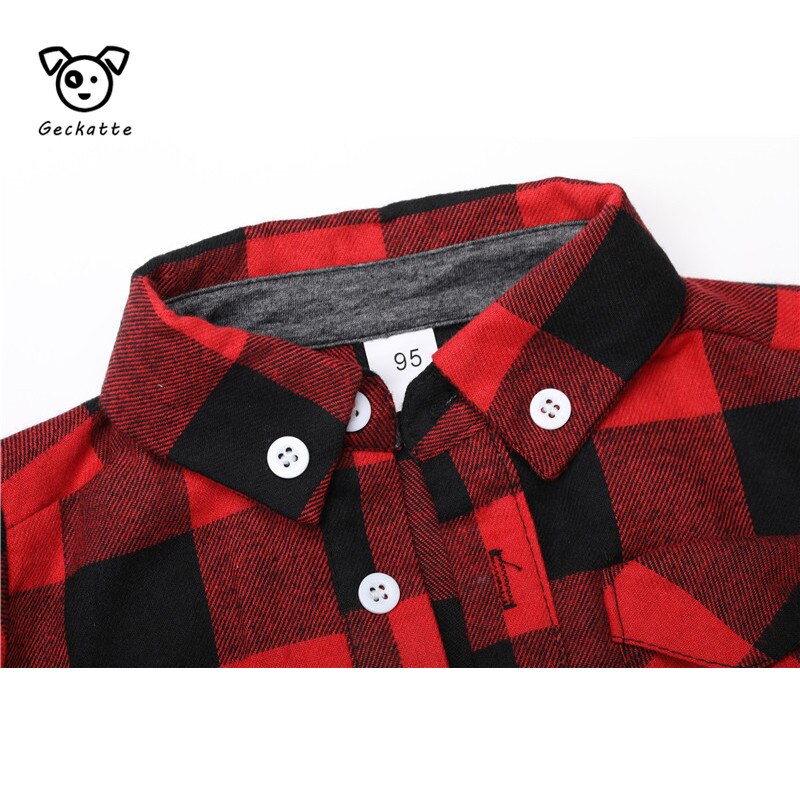 Geckatte Infant Clothing Red Plaid Shirt Little Triangle Romper Baby Girl Clothes Plaid Baby Boy Clothes Born Baby