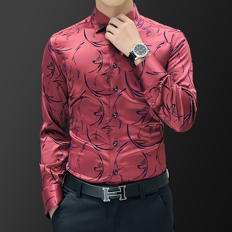 Plus Size 5XL Mannen Luxe Shirts Trouwjurk Lange Mouw Zijde Tuxedo Shirt Mannen Gemerceriseerde Katoen shirt