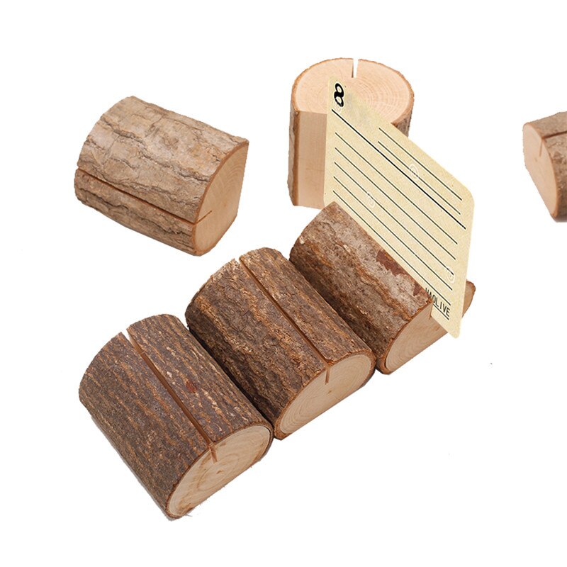 1pcs/lot Big Natural Wood Card Holder Wood Stump Wedding Party Card Holder Stand Office ID Card Holder