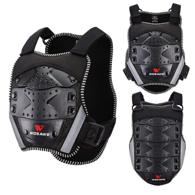 Wosawe Kids Motorfiets Armor Vest Borst Terug Bescherming Motocross Skiën Skateboard Veiligheid Jas Moto Draag Beschermende Gear