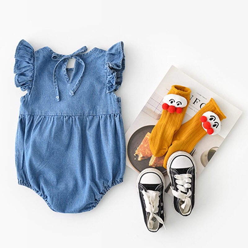 Zus Broer Baby Jumpsuit Kleding Lente Herfst Meisjes Jongens Denim Shirt Mode Katoenen Baby Peuter Rompertjes Foto Props: Romper / 6-12M