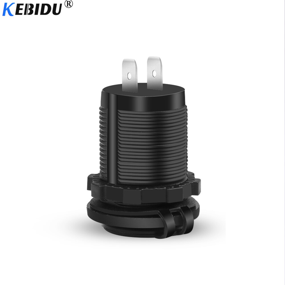 Kebidu universal duplo usb carregador de carro isqueiro usb veículo DC12V-32V à prova dwaterproof água carregador 2 porta tomada de energia 5v 2.1a/1a