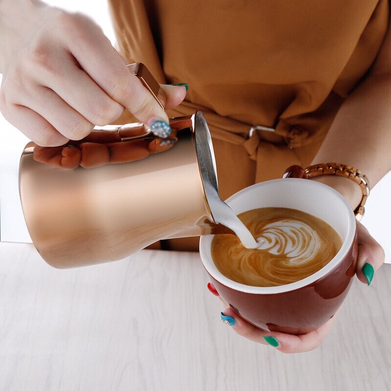Jarra para leche de acero inoxidable, Espresso, Espumador de café, italiana, Latte Art, Latte Milk Frothing, jarra, 550ML, 750ML