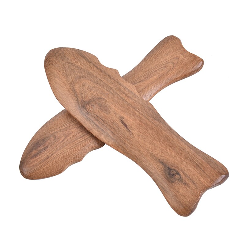Bra trä fisk form kropp massage verktyg hälsovård avslappning trä fot roller massager hand trä massage verktyg