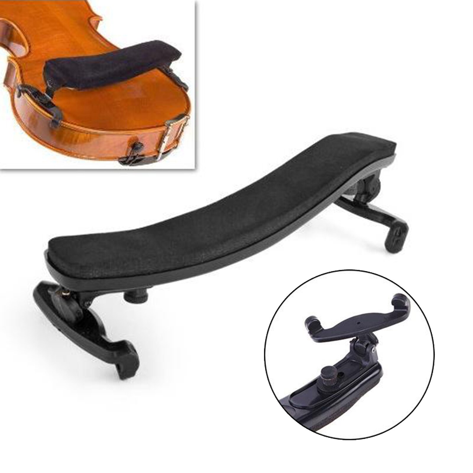 Violin Shoulder Rest with Foam Pad Fits for 1/2 4/4 Size Violin, Easy to Install