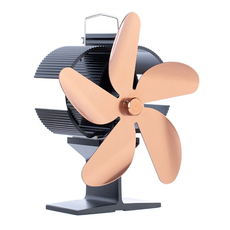 L38C 5 Blades Stove Fireplace Fan Silent Flue Pipe Fireplace Fan Eco-friendly Heat Powered Stove Fan for Gas Pellet: BZ