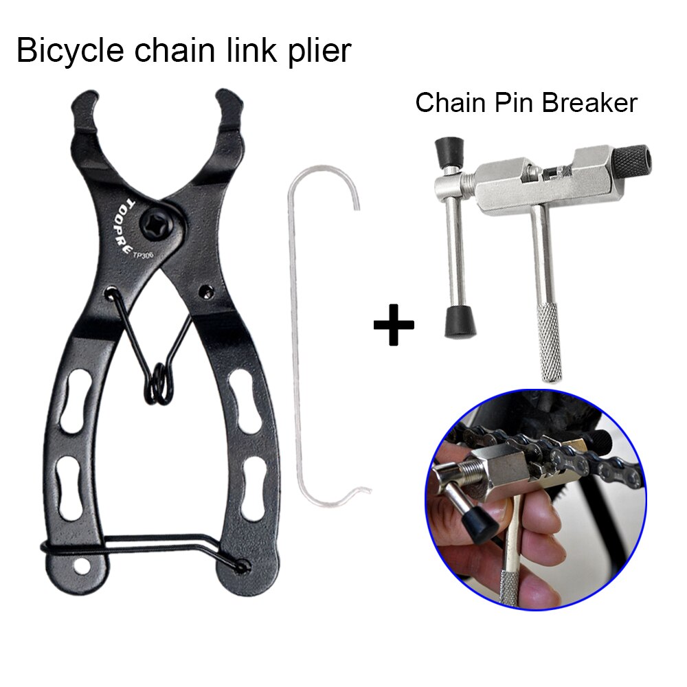 Mini Bike Chain Tang Quick Link Reparatie Tool Mtb Road Fiets Ketting Klem Snelkoppeling Knop Mount Magie Gesp tool Kit: Set 1