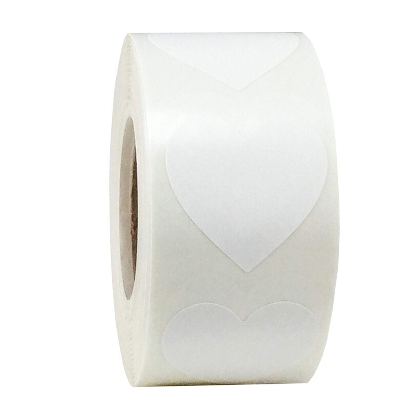 500pcs/roll 12 colors love heart Stickers seal labels Scrapbook for DIY Birthday Party Supplies Kawaii sticker stationery: White