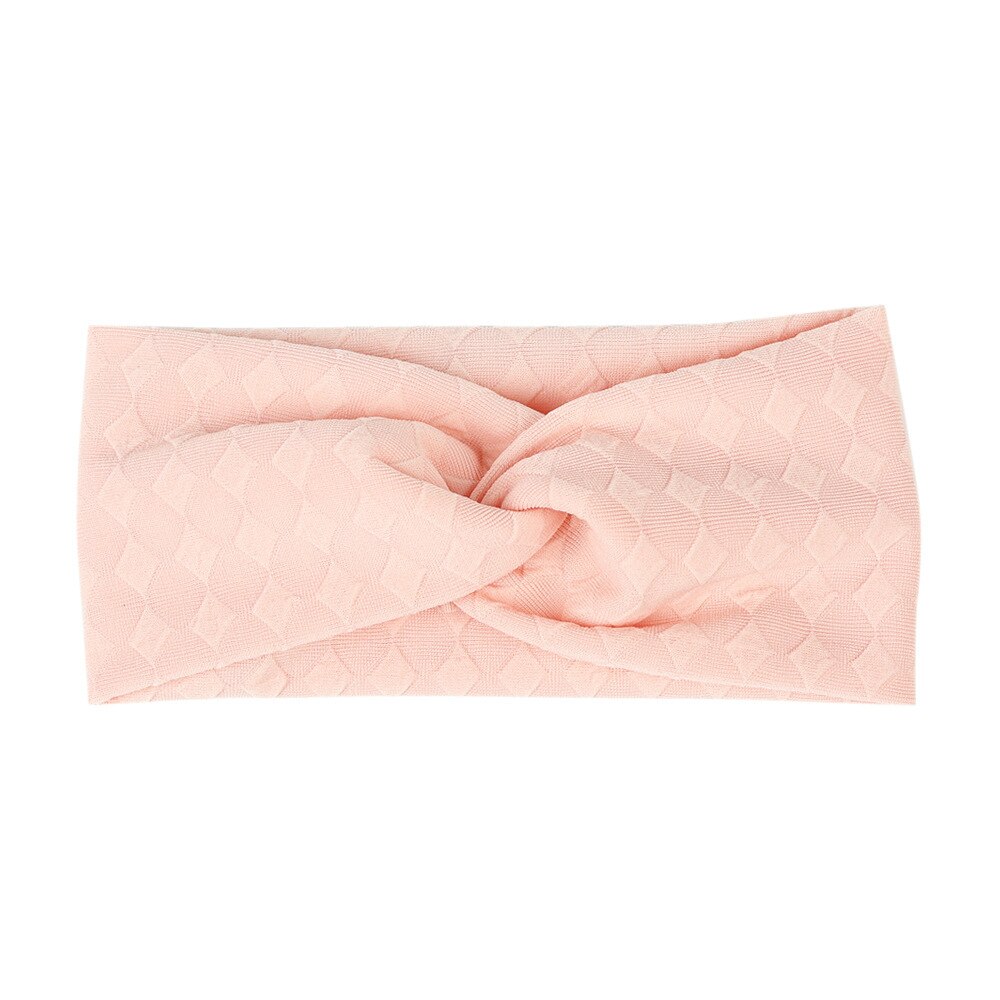 Diadema de Color liso a cuadros para niña, bandana elástica suave anudada, accesorios para el cabello, 1 unidad: E