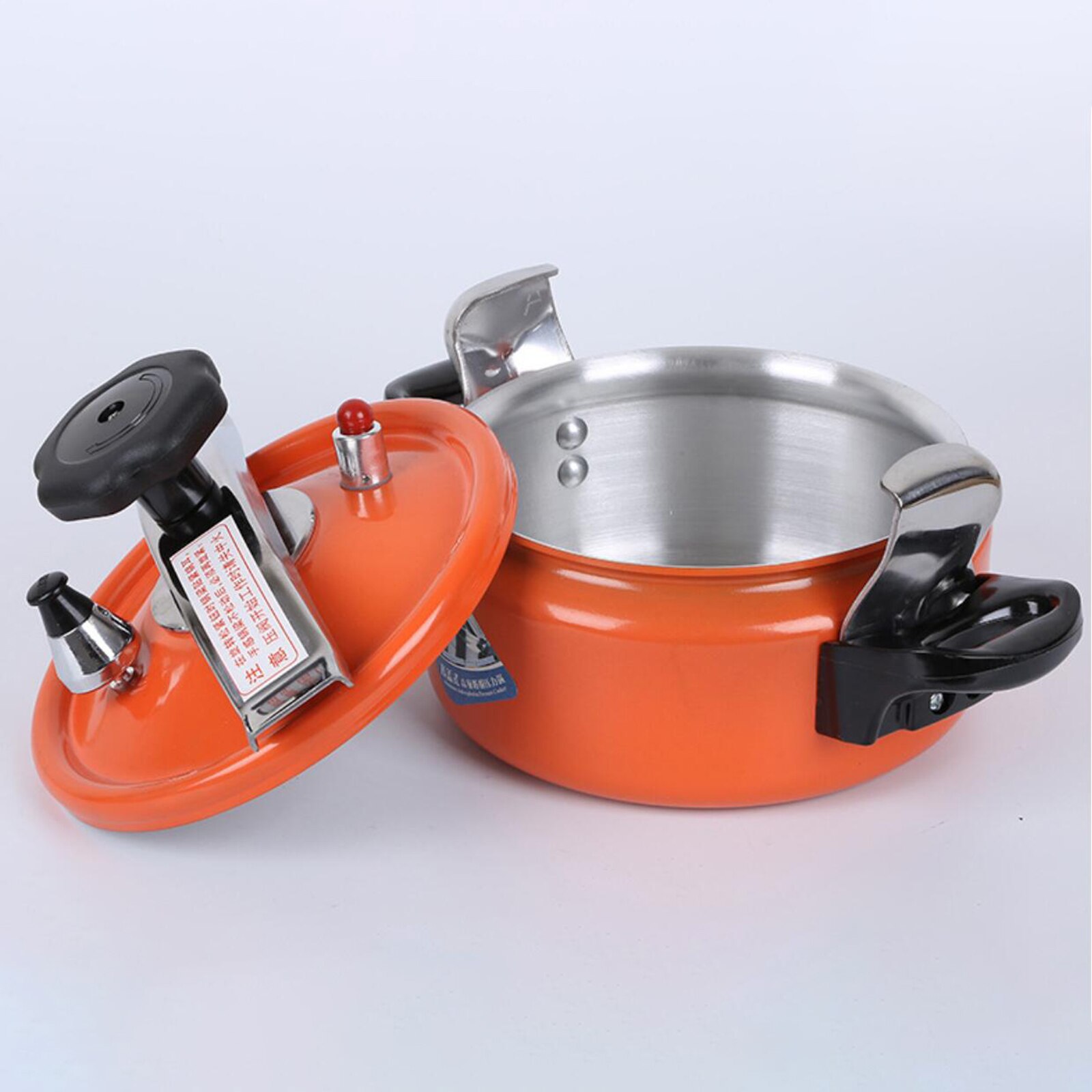 Multi-Functional Pressure Cooker Aluminum Explosion-Proof Soup Rice Cooking Slow Cooker Outdoor Camping Picnic Pot Cookware: Orange 2L