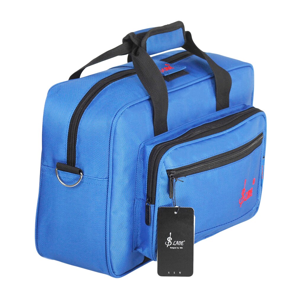 Mochila de transporte suave Universal para clarinete Oboe, acolchado de esponja con correa para el hombro, accesorios de instrumentos de viento de madera: Azul