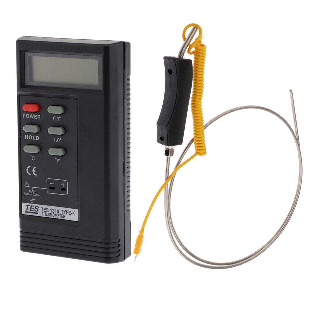 Digital Thermometer Pocket LCD + K-Type Thermocouple Temperature Probe, Stainless Steel Probe In Temperature Range 0-1300