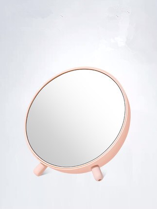 Round Vanity Mirror Storage Box One Simple Desktop Portable Vanity Mirror Vanity Accessories Makeup Vanity Silver Round Mirror: ORANGE