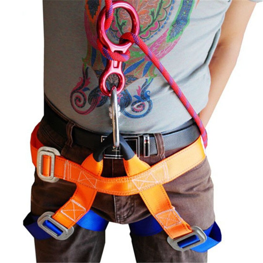 2m Polyester Safety Harness Adjustable Outdoor Rock Climbing Protective Safety Belt Aerial Work Rescue Harness Safety Rope
