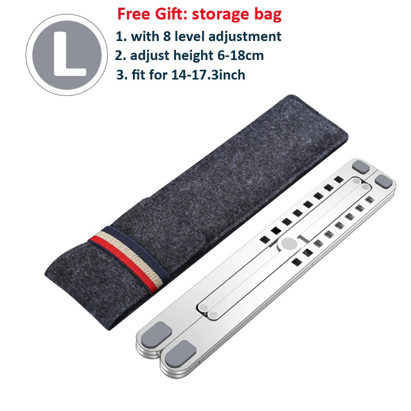 Factory Direct Portable Laptop Stand Holder For Macbook Pro Adjustable Suporte Notebook Stand Laptop Stand For Bed: L01 Silver L