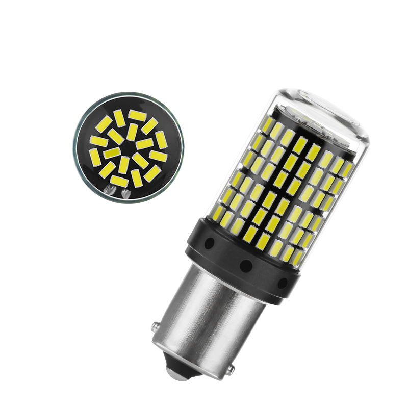 YiRui 2 uds 12-48V nuevas bombillas LED 144smd lámpara luz de señal de giro inverso BA15S P21W BAU15S PY21W 7440 W21W P21/5W 1157 BAY15D