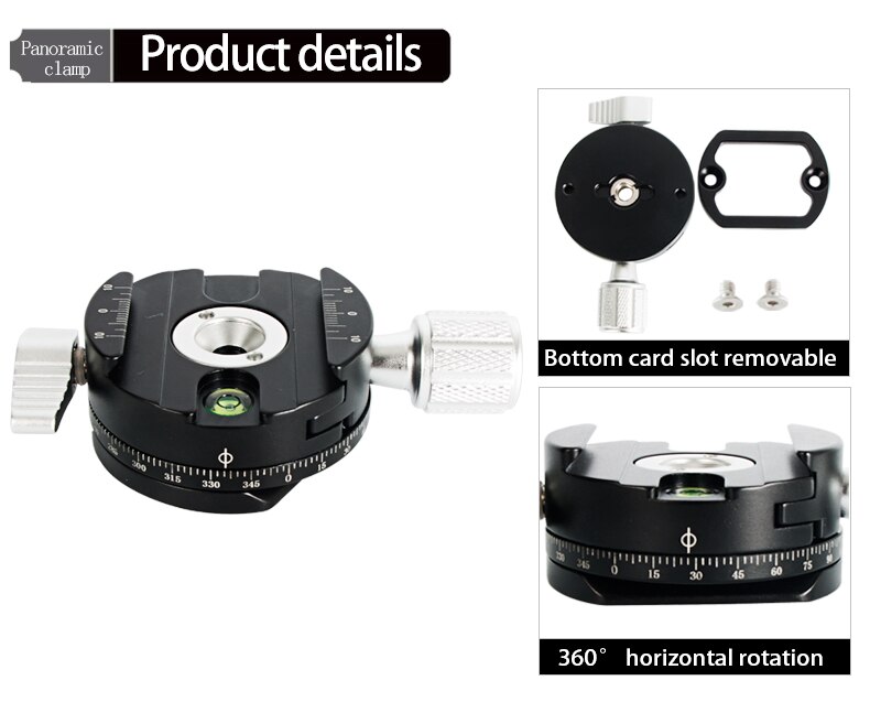 Mini camera clamp dslr quick release clamp tripod plate mount clip panoramic rotating clamp for arce adapter tripod camera